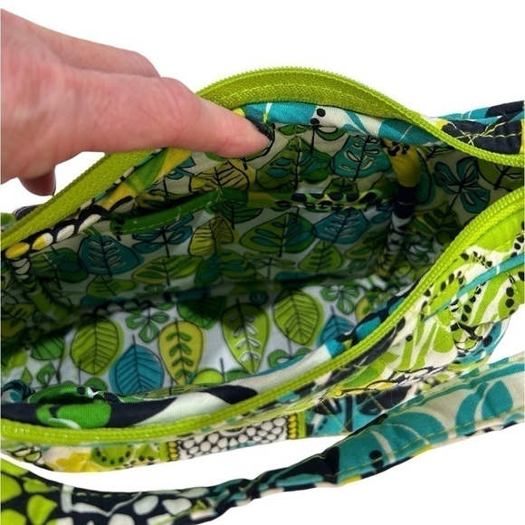 Vera Bradley Small Shoulder Bag Limes Up Yellow/Lime Green/Black/White EUC - Picture 6 of 8